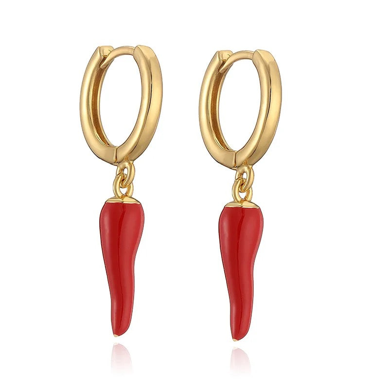 Chilli Pepper Huggie Earrings