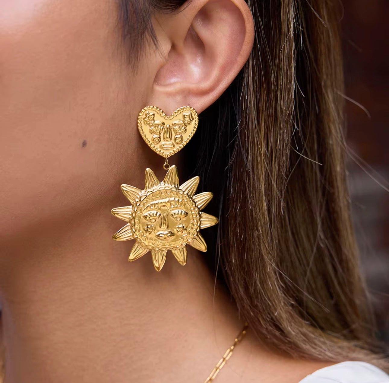 Sunspell Heart Drop Earrings