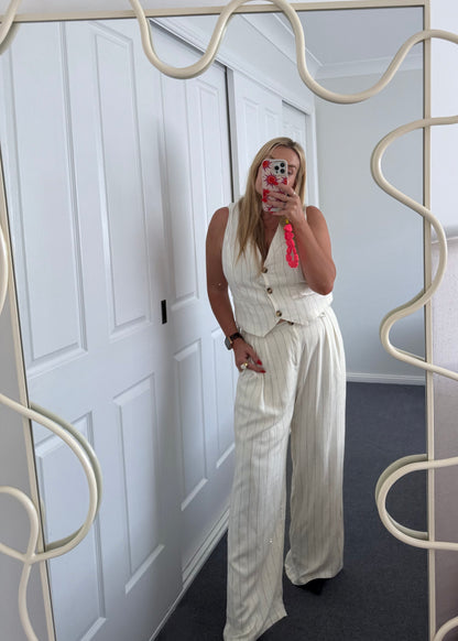 Pinstripe Vest Pant Set