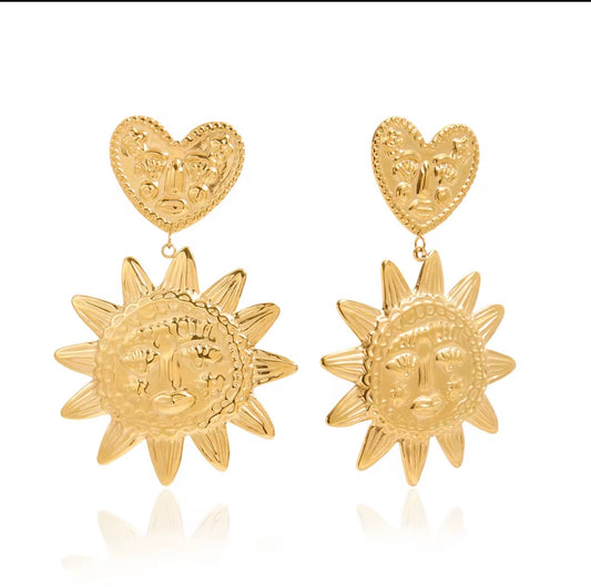 Sunspell Heart Drop Earrings