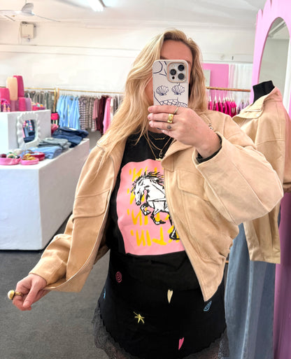 Desert Daze Cropped Bomber Jacket