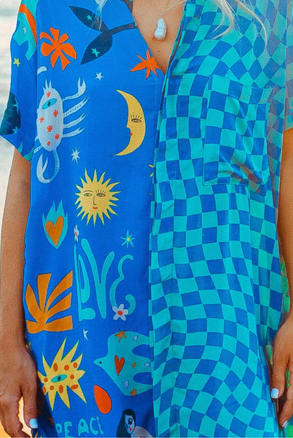 Mermaid  Bloo Shirt Dress