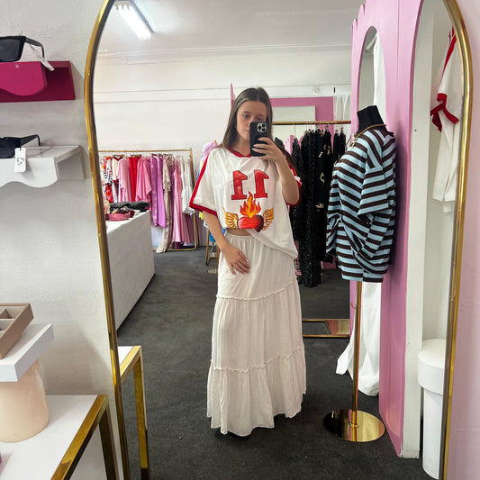 Burning Love Varsity Tee