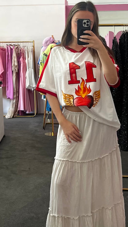 Burning Love Varsity Tee