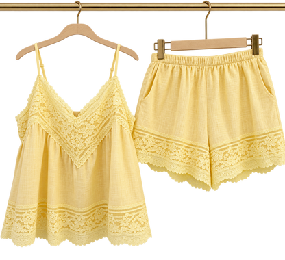 Limoncello Lace Cami & Shorts Set