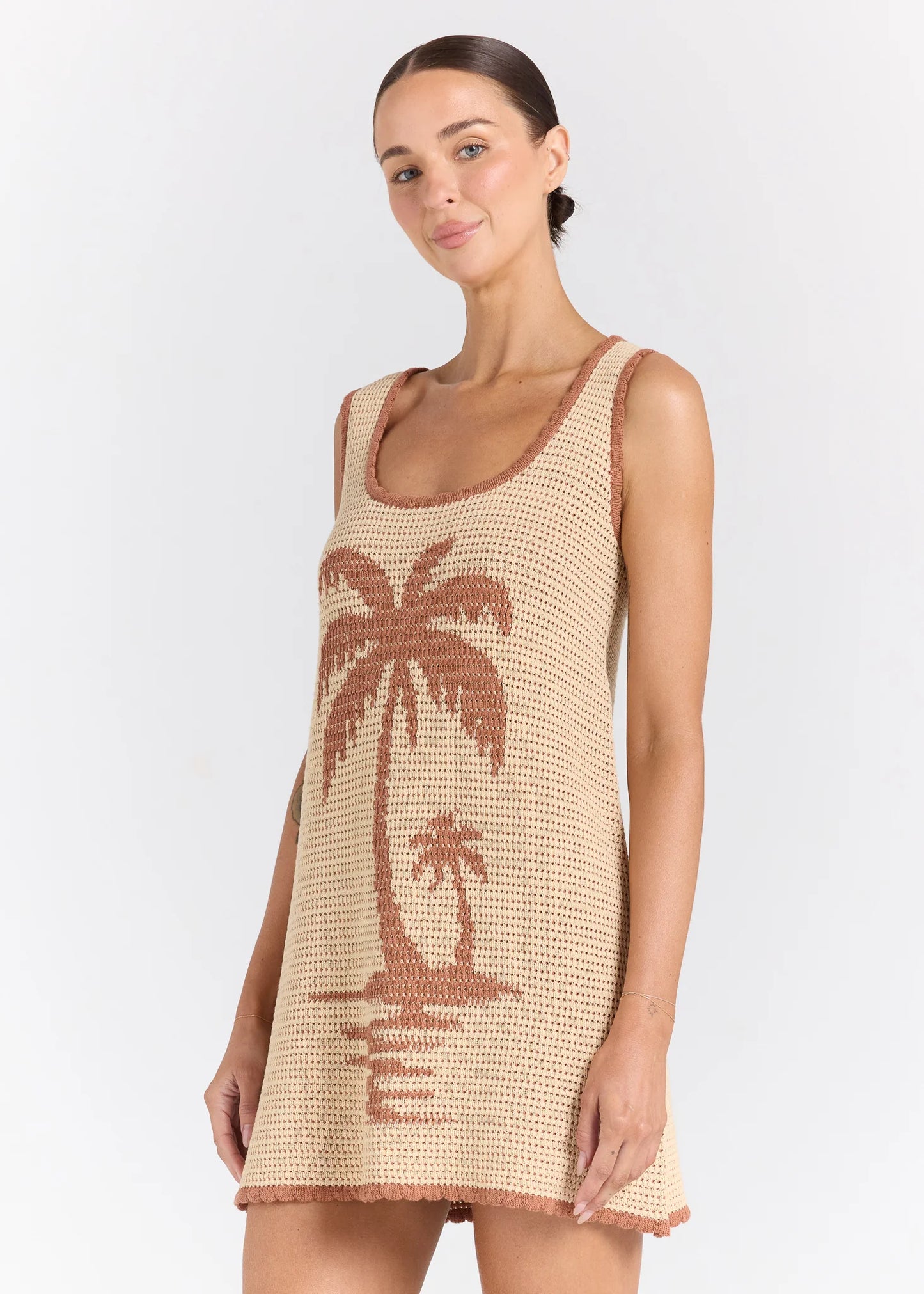 Palm Knit Dress - Sand