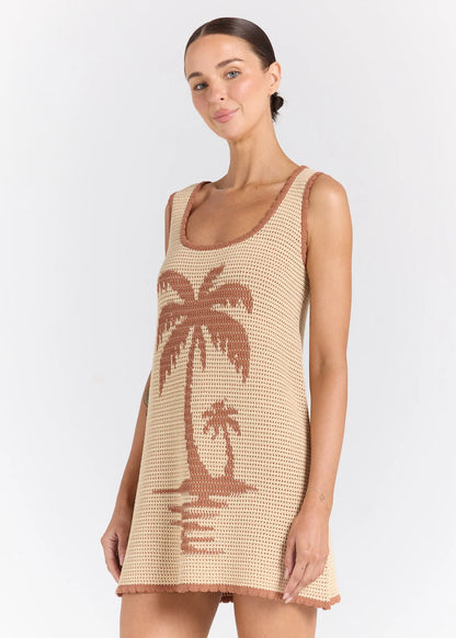 Palm Knit Dress - Sand