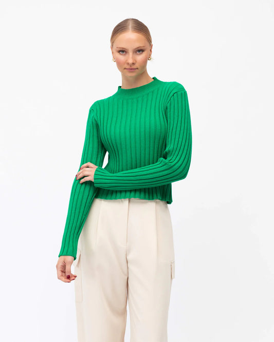 Green With Envy Rib Jumper
